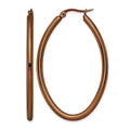 Chisel Stainless Steel Polished Brown IP-plated 50mm Diameter 3mm Oval Hoop Earrings, 47 x 50 mm