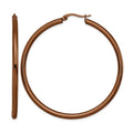 Chisel Stainless Steel Polished Brown IP-plated 47mm Diameter 3mm Hoop Earrings, 52 x 57 mm
