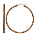 Chisel Stainless Steel Polished Brown IP-plated 48mm Diameter 2mm Hoop Earrings, 43 x 48 mm