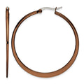 Chisel Stainless Steel Polished Brown IP-plated 43mm Diameter Tapered Hoop Earrings, 43 x 43 mm