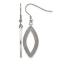 Chisel Stainless Steel Polished Laser Cut Oval Dangle Shepherd Hook Earrings, 49 x 15 mm