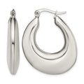 Chisel Stainless Steel Polished Teardrop Hollow Hoop Earrings, 34 x 29 mm
