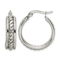 Chisel Stainless Steel Polished Twisted Middle 25mm Diameter Hoop Earrings, 25.65 x 25.25 mm