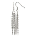 Chisel Stainless Steel Polished Multi Strand Box Chain Dangle Earrings, 68 x 10 mm