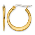 Chisel Stainless Steel Polished Yellow IP-plated Tapered 19mm Diameter Hoop Earrings, 19 x 19 mm