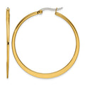 Chisel Stainless Steel Polished Yellow IP-plated Tapered 43mm Diameter Hoop Earrings, 43 x 43 mm