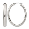 Chisel Stainless Steel Polished Hollow Oval Hoop Earrings, 48 x 40 mm