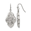 Stainless Steel Polished Dangle Shepherd Hook Earrings, 47 x 22 mm