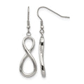 Chisel Stainless Steel Polished Infinity Dangle Shepherd Hook Earrings, 50 x 13 mm