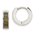 Stainless Steel Polished Enameled Hinged Round Hoop Earring, 12.5 x 13.55 mm
