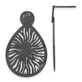 Stainless Steel Black IP-plated Laser Cut Starburst Post Dangle Earrings, 37.3 x 23 mm