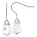 Stainless Steel Polished Glass Shepherd Hook Earrings, 30 x 8 mm