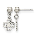 Chisel Stainless Steel Polished 4-Leaf Clover Post Dangle Earrings, 9.5 mm