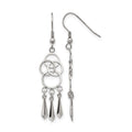 Chisel Stainless Steel Polished Dangle Shepherd Hook Earrings, 13.5 mm