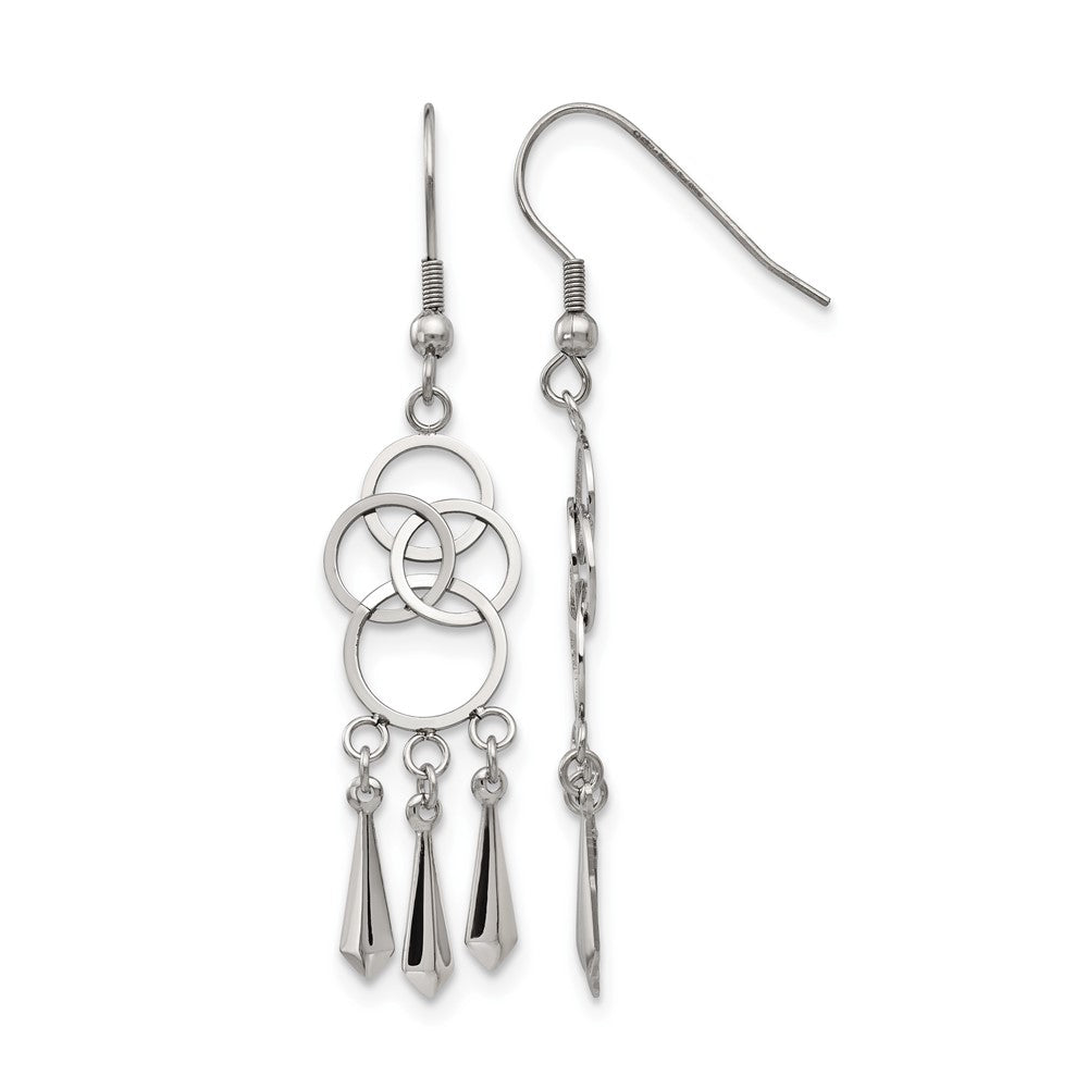 Chisel Stainless Steel Polished Dangle Shepherd Hook Earrings, 13.5 mm