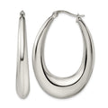 Chisel Stainless Steel Polished Teardrop Hoop Earrings, 34 mm
