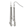 Stainless Steel Polished Dangle Shepherd Hook Earrings, 7.96 g