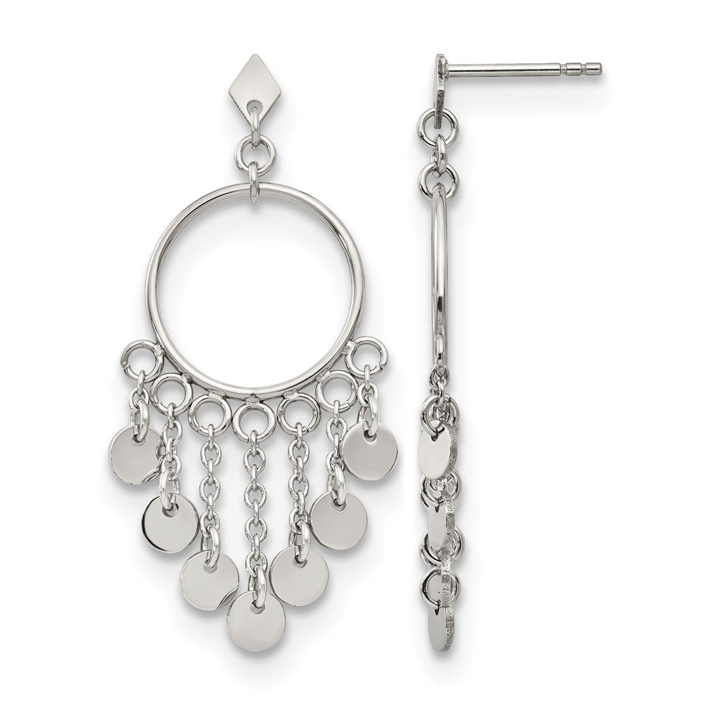 Chisel Stainless Steel Polished Post Dangle Earrings, 18.5 mm