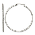 Chisel Stainless Steel Polished and Textured Hoop Earrings, 49 x 47 mm