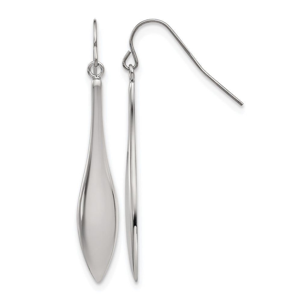 Chisel Stainless Steel Polished Dangle Shepherd Hook Earrings, 8.5 mm