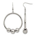 Stainless Steel Polished Dangle Shepherd Hook Earrings, 11.44 g