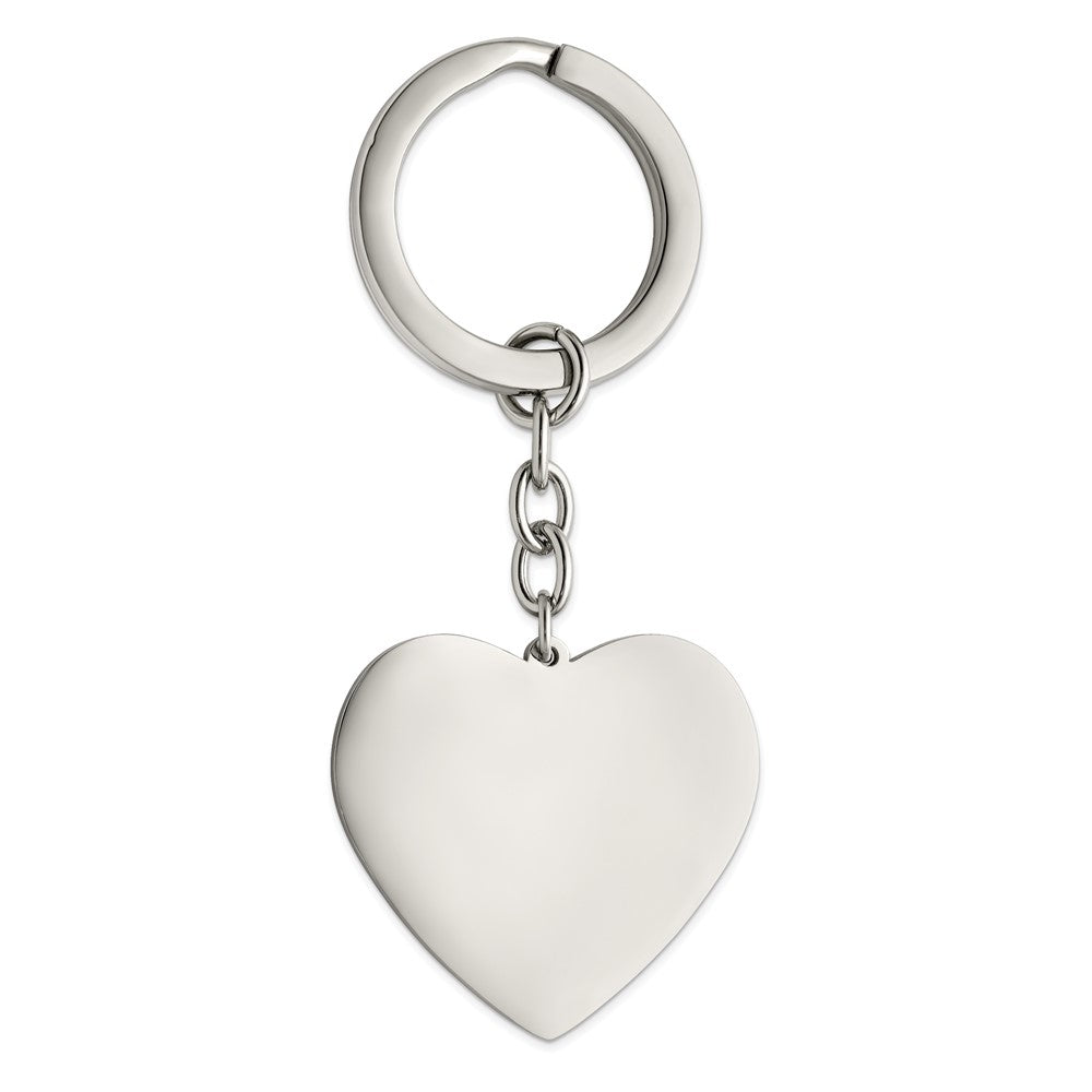 Chisel Stainless Steel Polished Heart Key Ring