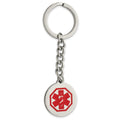 Chisel Stainless Steel Polished Red Enamel Medical Key Ring