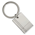 Chisel Stainless Steel Polished Grooved with CZ Key Ring