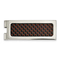 Chisel Stainless Steel Polished with Black and Red Carbon Fiber Inlay Money Clip