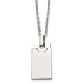 Stainless Steel Polished Square 22in Necklace, 22 mm
