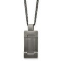 Stainless Steel Antiqued and Brushed Dog Tag 22in Necklace, 22 mm