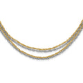 Stainless Steel Polished & Yellow IP-plated Layered w/ 2in ext Necklace, 19 mm