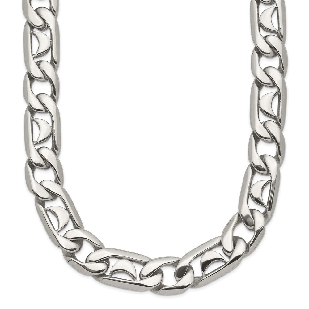 Chisel Stainless Steel Polished 24 inch Fancy Link Necklace, 24 x 9 mm