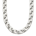 Chisel Stainless Steel Polished 24 inch Fancy Square Link Necklace, 24 x 10 mm