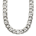 Chisel Stainless Steel Polished 24 inch Anchor Link Necklace, 24 x 9 mm