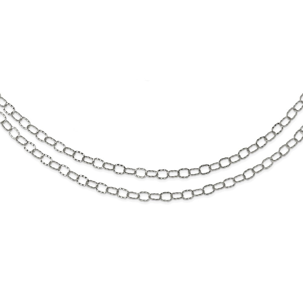 Stainless Steel Polished Multi Chain 28in Layered Necklace, 28 x 6 mm