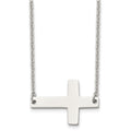 Chisel Stainless Steel Polished Sideways Cross on a 21 inch Cable Chain Necklace, 21 x 30 mm