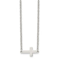 Chisel Stainless Steel Polished Sideways Cross on an 18 inch Cable Chain Necklace, 18 x 14 mm, 3.27 g