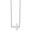 Chisel Stainless Steel Polished Sideways Cross on a 16 inch Cable Chain Necklace, 16 x 16 mm