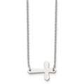 Chisel Stainless Steel Polished Sideways Cross on a 17 inch Cable Chain Necklace, 17 x 20 mm