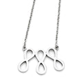 Stainless Steel Infinity Symbol Polished Necklace, 18 mm