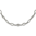 Stainless Steel Polished Oval Link w/ Moveable Ball w/ 1.5in ext. Necklace, 23 x 10 mm