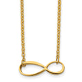 Chisel Stainless Steel Polished Yellow IP-plated Infinity Symbol on a 20 inch Cable Chain Necklace, 20 x 9 mm