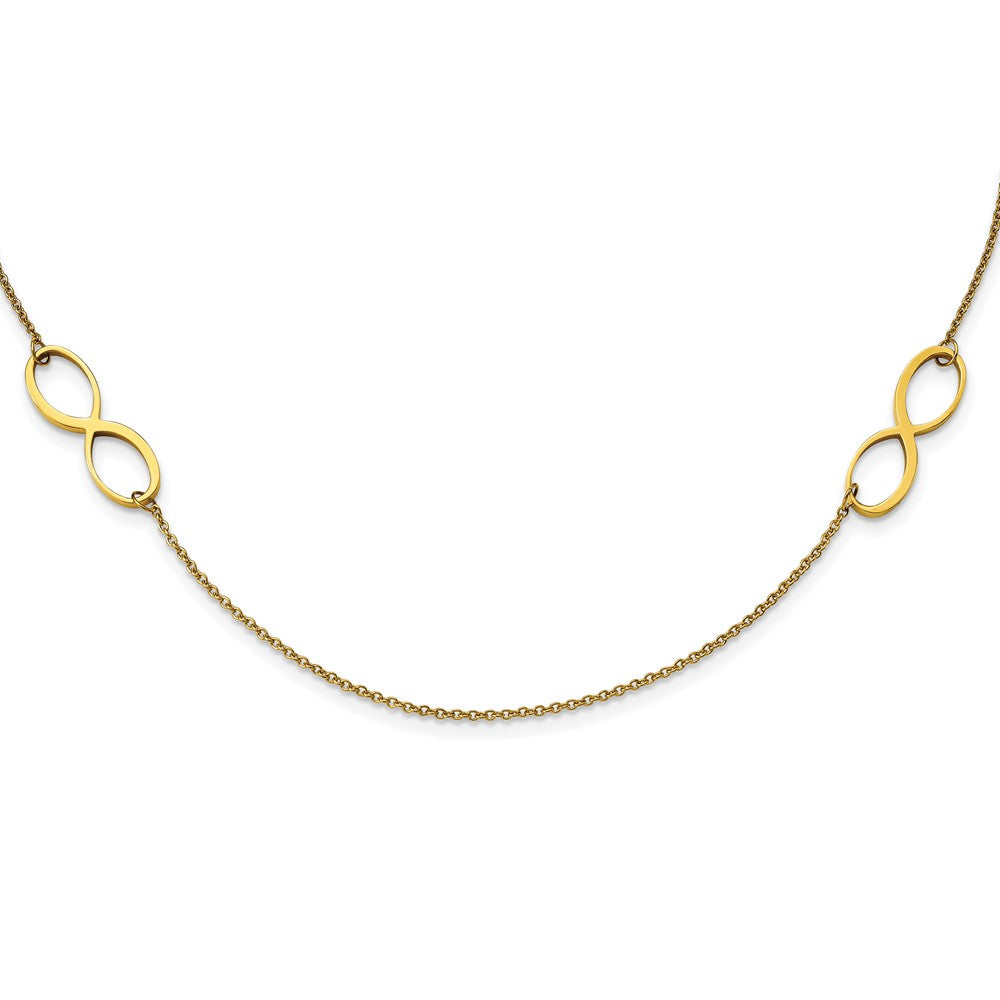 Stainless Steel Polished Yellow IP-plated Infinity 20.5in Necklace, 20.5 mm