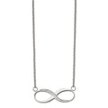 Chisel Stainless Steel Polished Infinity Symbol with CZ on a 20 inch Cable Chain Necklace, 20 x 34 mm