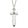 Stainless Steel Black CZ Sword Necklace, 20 mm