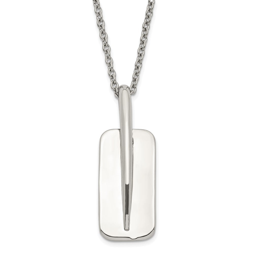 Stainless Steel Moveable Tag Necklace, 18 mm