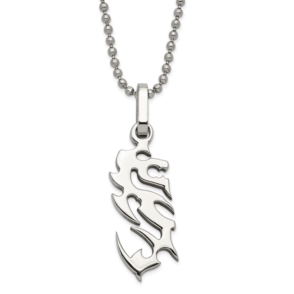 Stainless Steel Dragon Necklace, 22 mm