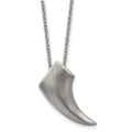 Stainless Steel Antiqued and Brushed Claw 20 inch Necklace, 20 mm