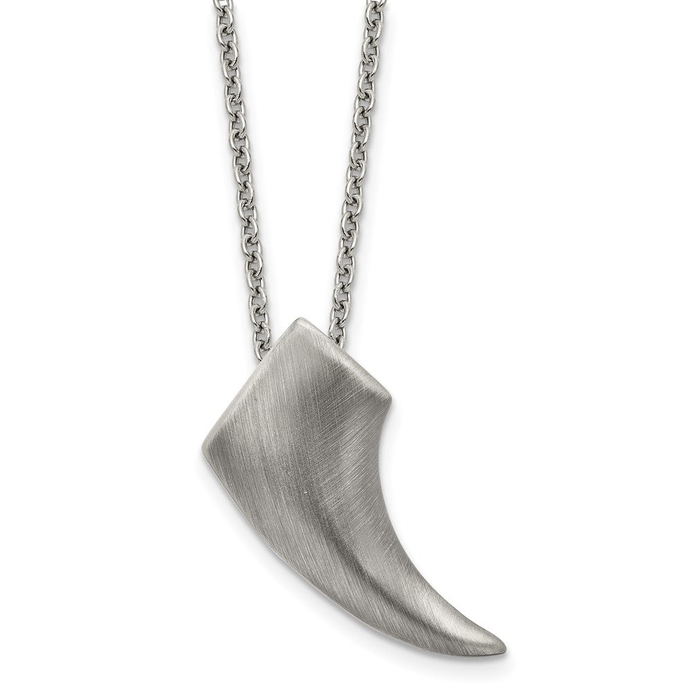 Stainless Steel Antiqued and Brushed Claw 20 inch Necklace, 20 mm